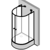 Huppe 1002, 054805 set afvoerprofielen voor 4-delige halfronde douchewand