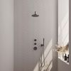 Brauer Carving 5-GM-099 thermostatische inbouw regendouche SET 03 gunmetal geborsteld PVD