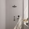 Brauer Carving 5-GM-104 thermostatische inbouw regendouche SET 08 gunmetal geborsteld PVD