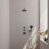 Brauer Carving 5-GM-105 thermostatische inbouw regendouche SET 09 gunmetal geborsteld PVD