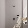 Brauer Carving 5-GM-129 thermostatische inbouw regendouche 3-weg omstelling SET 33 gunmetal geborsteld PVD