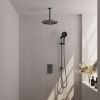 Brauer Carving 5-GM-144 thermostatische inbouw regendouche 3-weg omstelling SET 48 gunmetal geborsteld PVD