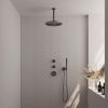 Brauer Edition 5-GM-027 thermostatische inbouw regendouche SET 06 gunmetal geborsteld PVD