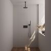 Brauer Carving 5-S-188 thermostatische inbouw regendouche met drukknoppen SET 53 mat zwart