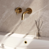Brauer Edition 5-GG-083-B5-65 inbouw wastafelmengkraan met gebogen uitloop en rozetten model B2 goud geborsteld PVD