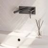 Brauer Edition 5-GM-004-S2 inbouw wastafelmengkraan met rechte uitloop en afdekplaat model A1 gunmetal geborsteld PVD