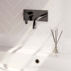 Brauer Edition 5-GM-083-B4 inbouw wastafelmengkraan met gebogen uitloop en afdekplaat model D2 gunmetal geborsteld PVD