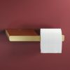 Geesa Shift Gold Brushed 919924-07 toiletrolhouder zonder klep met planchet geborsteld goud