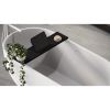 Looox Bath Collection WBSHELFBL69RVS badplank 69 cm massief eiken zwart met inzet geborsteld RVS