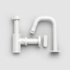 Clou Kaldur CL060509920 set tbv (New)Flush / First fonteinen - fonteinkraan (rechtse versie), sifon en afvoerplug, mat wit