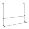 Smedbo Sideline DK3102 dubbel handdoekrek voor douchewand 60cm chroom