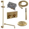 Brauer Carving 5-GG-198 thermostatische inbouw regendouche met drukknoppen SET 63 goud geborsteld PVD
