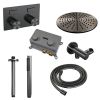 Brauer Carving 5-GM-189 thermostatische inbouw regendouche met drukknoppen SET 54 gunmetal geborsteld PVD