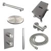 Brauer Carving 5-NG-121 thermostatische inbouw regendouche 3-weg omstelling SET 25 RVS geborsteld PVD