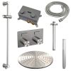 Brauer Carving 5-NG-201 thermostatische inbouw regendouche met drukknoppen SET 66 RVS geborsteld PVD