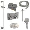 Brauer Carving 5-NG-206 thermostatische inbouw regendouche met drukknoppen SET 71 RVS geborsteld PVD