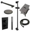 Brauer Carving 5-S-133 thermostatische inbouw regendouche 3-weg omstelling SET 37 mat zwart