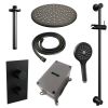 Brauer Carving 5-S-144 thermostatische inbouw regendouche 3-weg omstelling SET 48 mat zwart