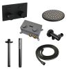 Brauer Carving 5-S-188 thermostatische inbouw regendouche met drukknoppen SET 53 mat zwart