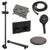 Brauer Carving 5-S-202 thermostatische inbouw regendouche met drukknoppen SET 67 mat zwart