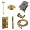 Brauer Edition 5-GG-054 thermostatische inbouw regendouche 3-weg omstelling SET 29 goud geborsteld PVD