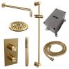 Brauer Edition 5-GG-062 thermostatische inbouw regendouche 3-weg omstelling SET 39 goud geborsteld PVD