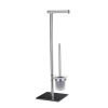 Wenko 20391100 Lima toiletstandaard (toiletborstelhouder + toiletrolhouder) RVS gesatineerd (OUTLET)
