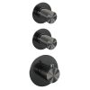 Brauer Carving 5-GM-120 thermostatische inbouw regendouche SET 24 gunmetal geborsteld PVD