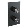 Brauer Carving 5-GM-136 thermostatische inbouw regendouche 3-weg omstelling SET 40 gunmetal geborsteld PVD