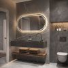 Phantom Mirrors Serie 005 005.120.70 ovaal rechte LED spiegel, 120x70 cm met directe en indirecte led rondom