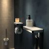 Geesa Frame 918889-02 toiletrolhouder met planchet en (LED-licht) houder chroom/ wit