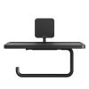 Geesa Topaz Black 917924-06-A toiletrolhouder met planchet zwart