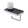 Geesa Frame 918889-02-06 toiletrolhouder met planchet en (LED-licht) houder chroom/ zwart