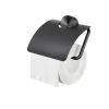 Geesa Opal Brushed Metal Black 917208-09 toiletrolhouder met klep zwart metaal geborsteld