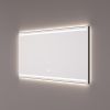 Hipp Design SPV 7020 BL KW spiegel in mat zwart met 2 horizontale LED banen en indirecte LED verlichting rondom 100x70x3cm