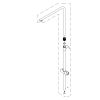 HSK E98506-8-280 douchestang met buis voor douchekop, glijstuk en aansluiting voor AquaXPro 200 showerset gunmetal