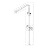 HSK E98595-7-41 douchestang met buis voor douchekop, glijstuk en aansluiting voor RS300 showerset chroom