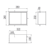 Inda MY Secret A80750CX inbouwnis met bekerhouder, zeepdispenser en spiegel 350x260mm mat creta