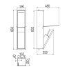 Inda MY Secret A8085CST inbouwnis met toiletrolhouder en toiletborstelgarnituur 190x860mm mat seta