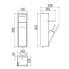 Inda MY Secret A8085ACX inbouwnis met toiletrolhouder en toiletborstelgarnituur 190x660mm mat creta