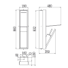 Inda MY Secret A8086CVV inbouwnis met toiletrolhouder en toiletborstelgarnituur 190x860mm mat verde salvia