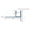Blanke Aqua Keil Glas 1932840120L glas afsluitprofiel 1200x37mm links RVS verchroomd