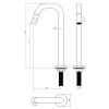 maattekening Clou Kaldur CL060500584R staande fonteinkraan met korte uitloop, hoge versie, gunmetal geborsteld PVD