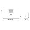 Looox Bath Collection WBSHELFBL69RVS badplank 69 cm massief eiken zwart met inzet geborsteld RVS