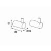Pressalit Choice Q70150 handdoekhaakje pen geborsteld messing (2 stuks)