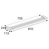 Pressalit Style PR20560 handdoekhouder dubbel 81cm chroom