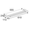Pressalit Style PR40550 handdoekhouder dubbel 61cm mat zwart