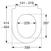 Pressalit Sway D 934230-BL6999 toiletzitting met deksel mat wit
