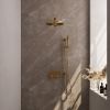 Brauer Carving 5-GG-197 thermostatische inbouw regendouche met drukknoppen SET 62 goud geborsteld PVD