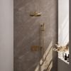 Brauer Carving 5-GG-199 thermostatische inbouw regendouche met drukknoppen SET 64 goud geborsteld PVD